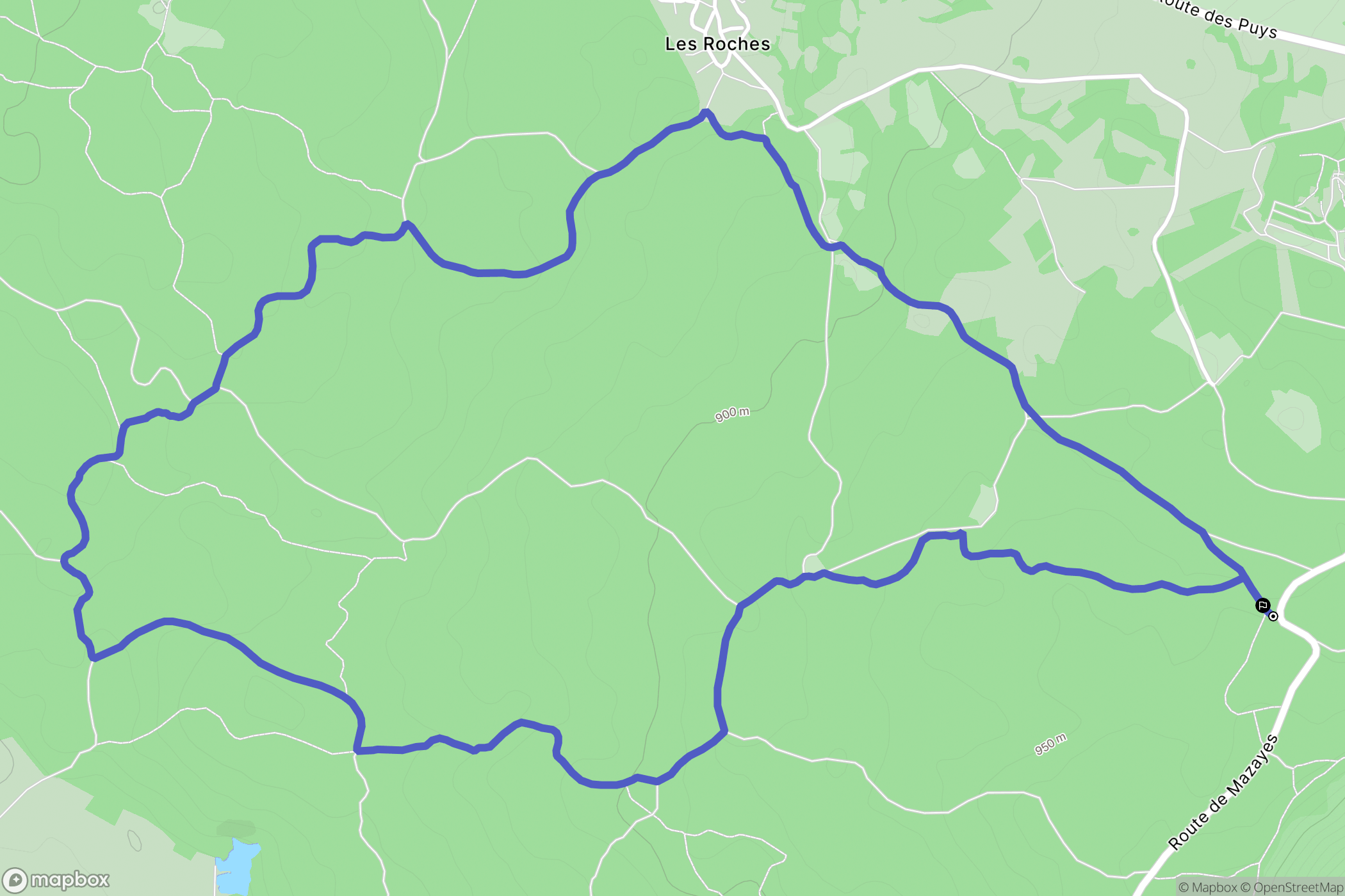 Saint-Ours-les-Roches : carte du parcours de randonnée - France