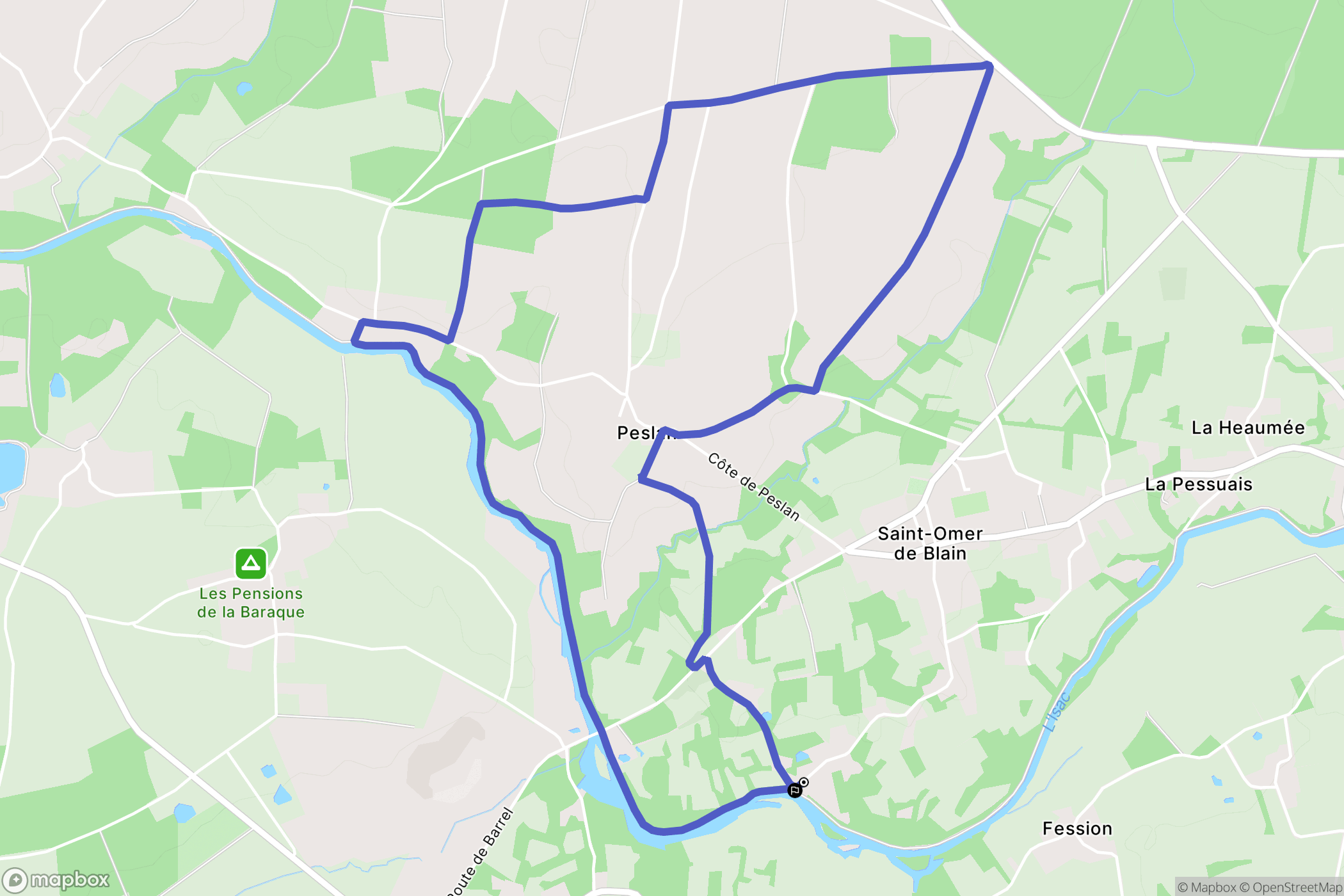 Saint-Omer-de-Blain : carte du parcours de randonnée - France