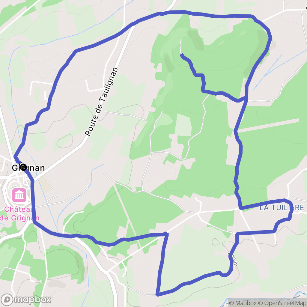 Grignan : carte du parcours de randonnée - France
