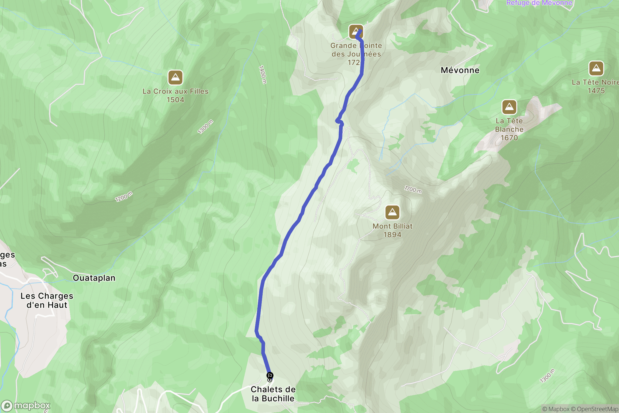 Le Lavouet : carte du parcours de randonnée - France