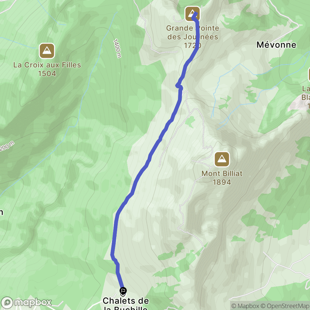 Le Lavouet : carte du parcours de randonnée - France