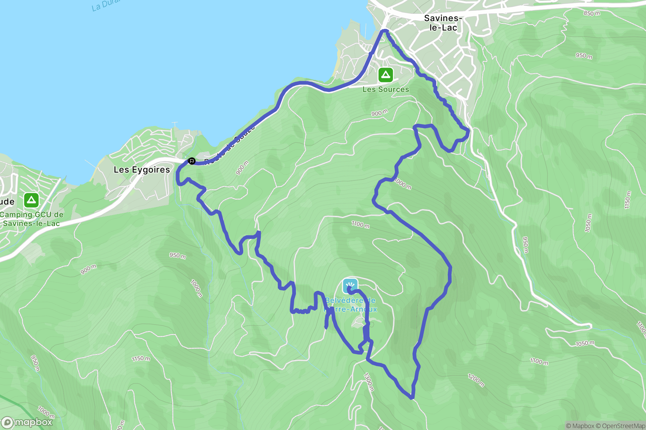 Les Eygoires, Savines-le-Lac : carte du parcours de randonnée - France