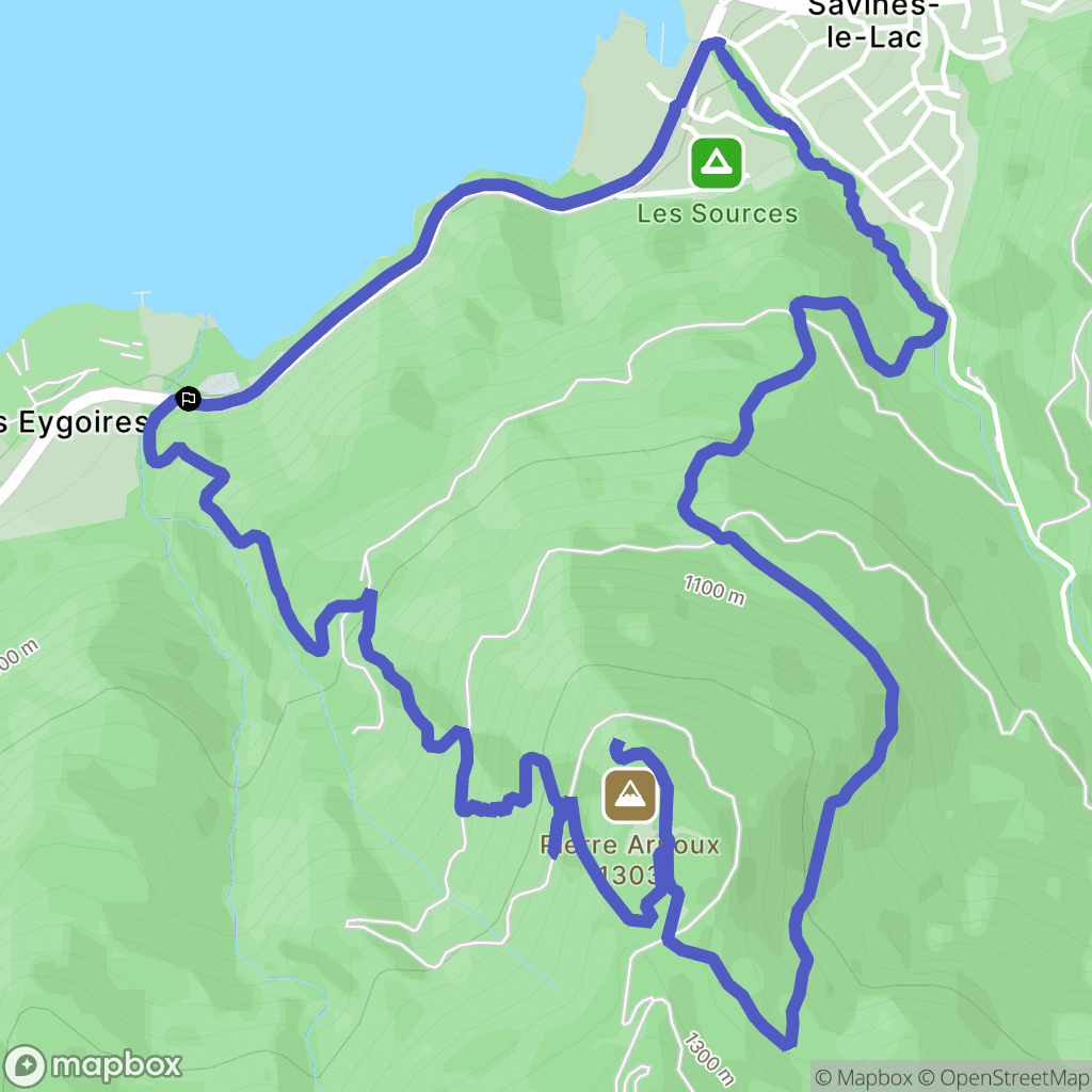Les Eygoires, Savines-le-Lac : carte du parcours de randonnée - France