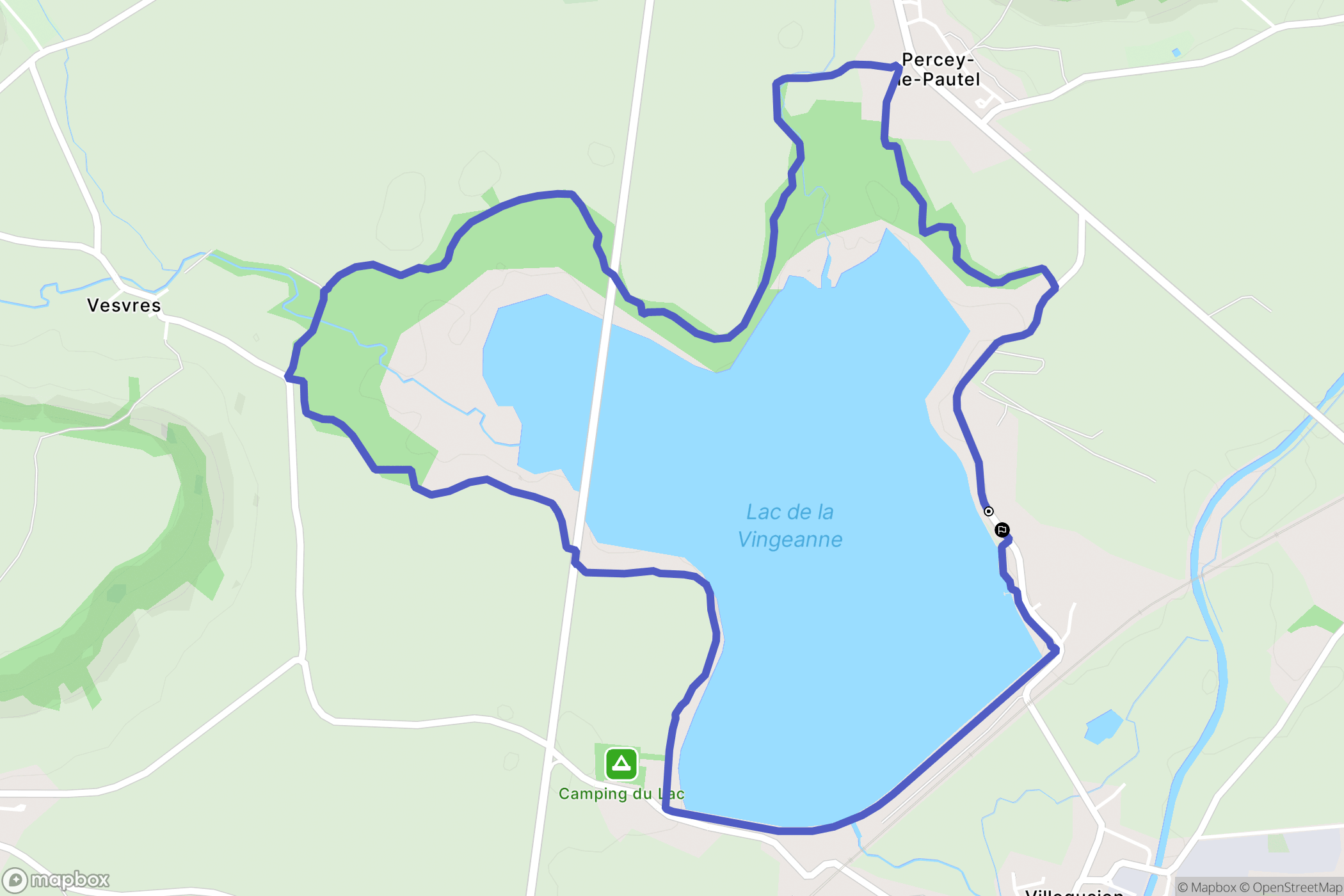 Percey-le-Pautel : carte du parcours de randonnée - France