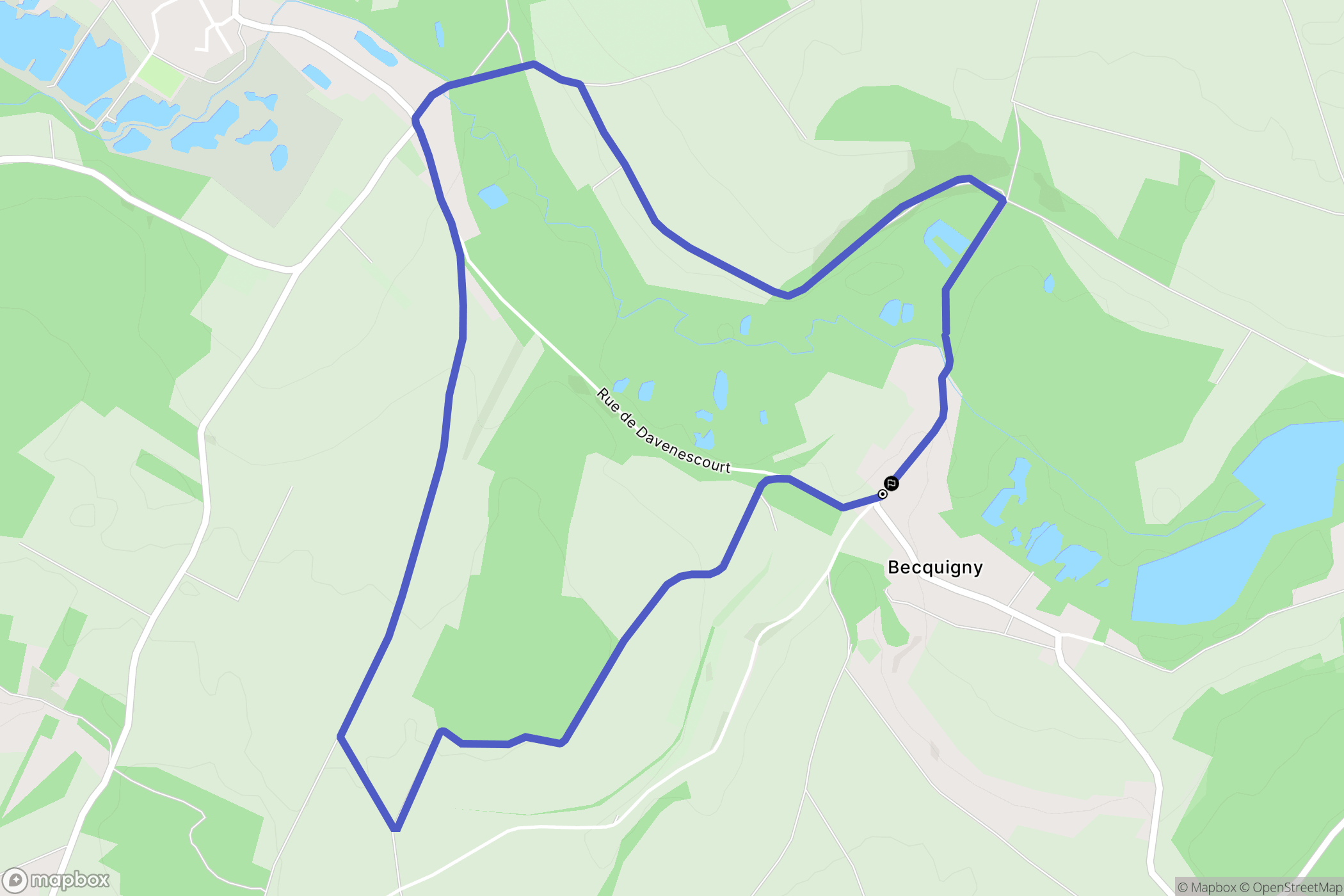 Becquigny : carte du parcours de randonnée - France
