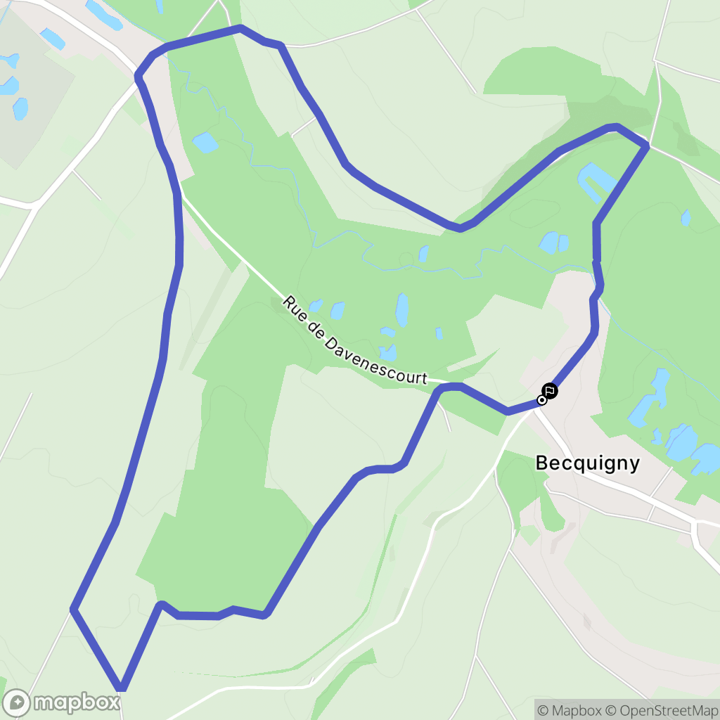 Becquigny : carte du parcours de randonnée - France