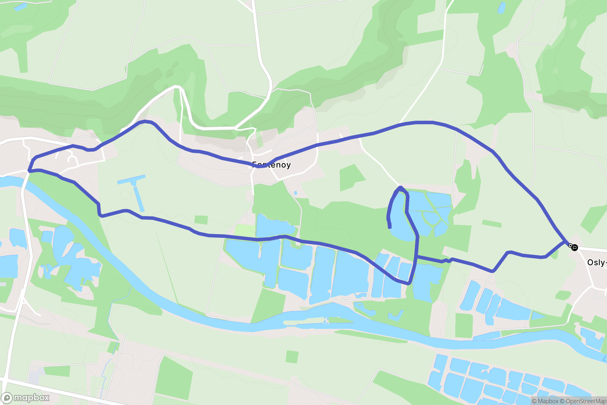 Osly-Courtil : carte du parcours de randonnée - France