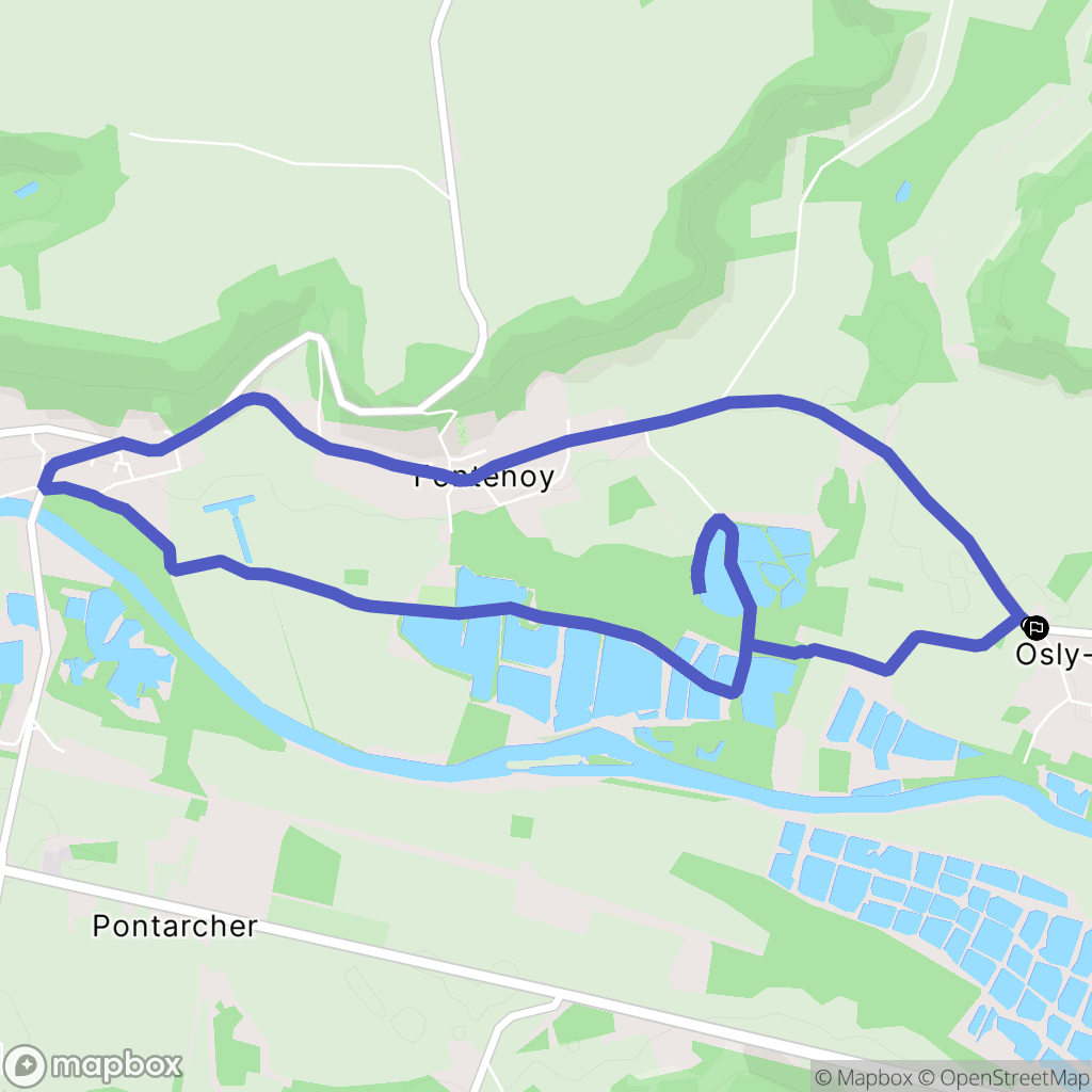 Osly-Courtil : carte du parcours de randonnée - France