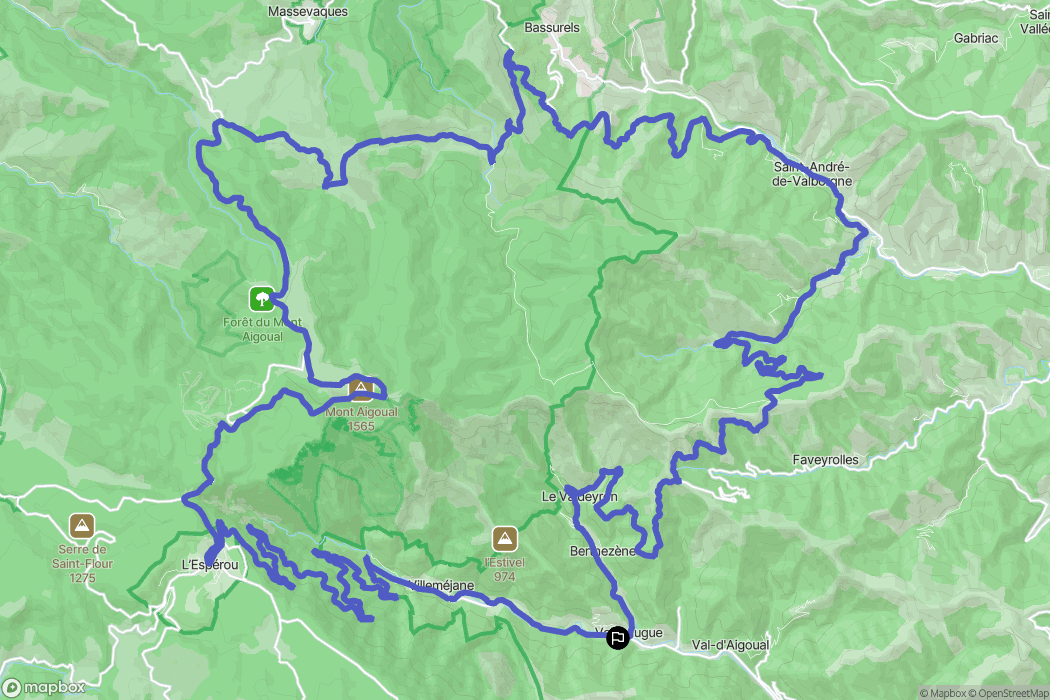 Valleraugue : carte du parcours de randonnée - France