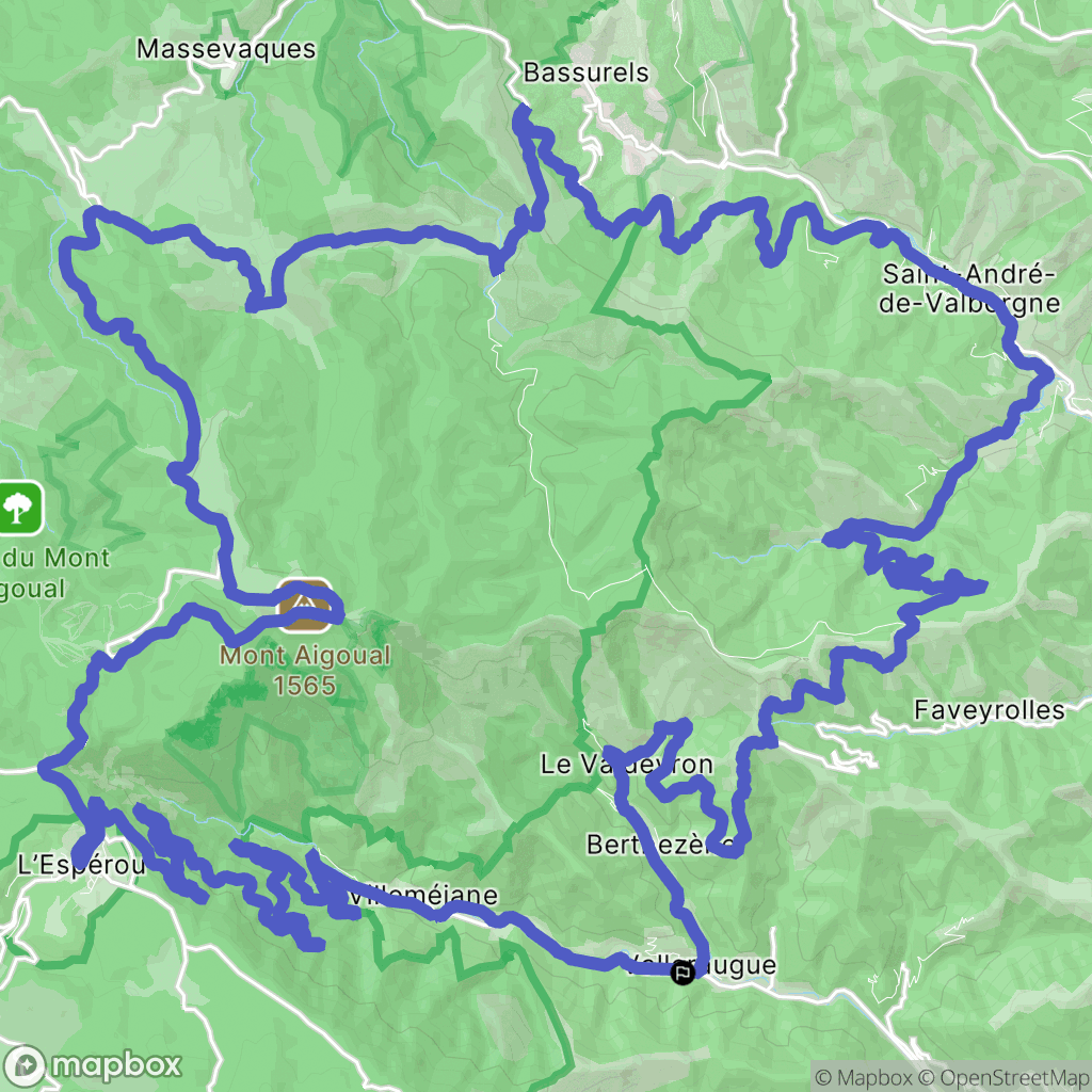 Valleraugue : carte du parcours de randonnée - France
