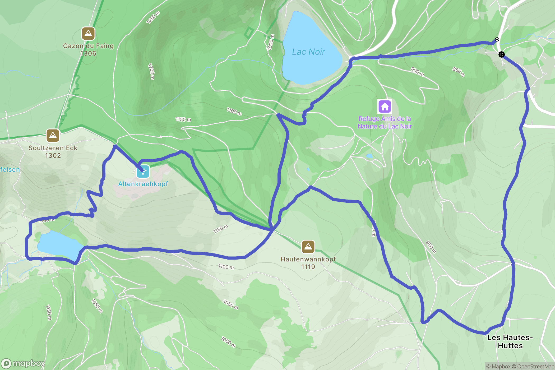 Noirrupt, Orbey : carte du parcours de randonnée - France