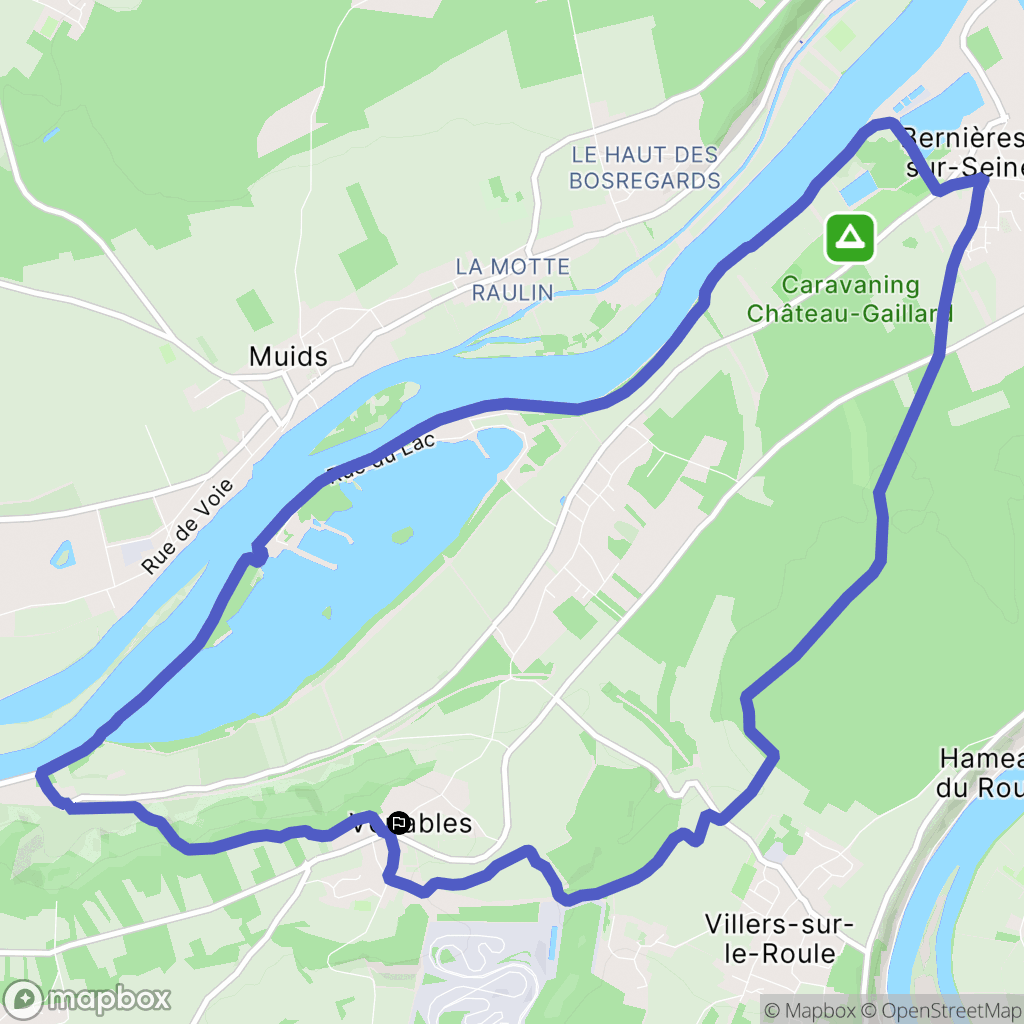 Venables, Les Trois-Lacs : carte du parcours de randonnée - France