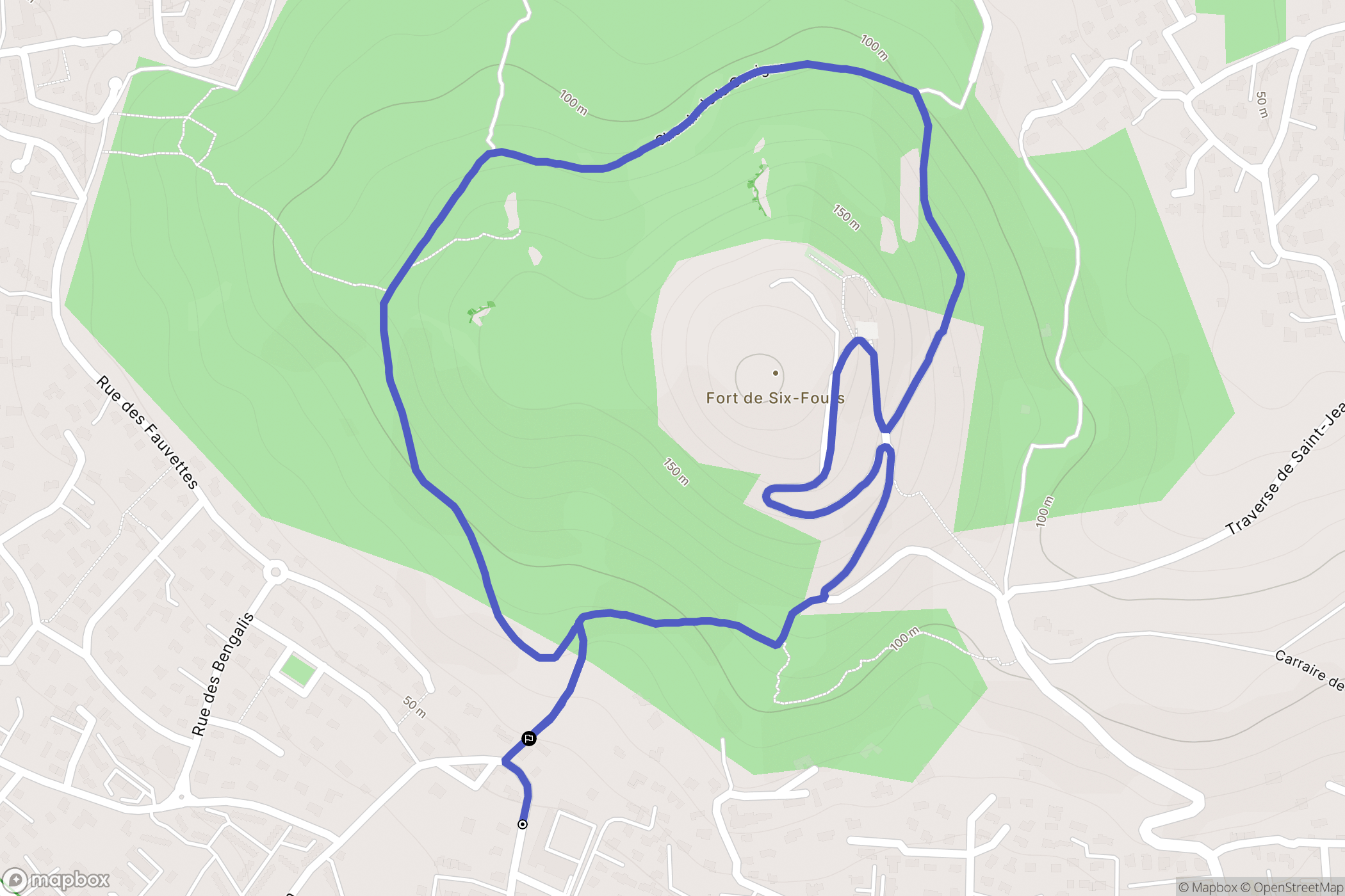Six-Fours-les-Plages : carte du parcours de randonnée - France