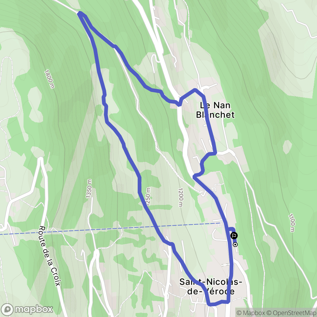 Saint-Nicolas-de-Véroce : carte du parcours de randonnée - France