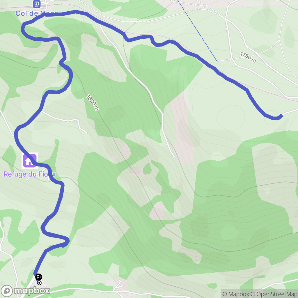 Bionnassay : carte du parcours de randonnée - France