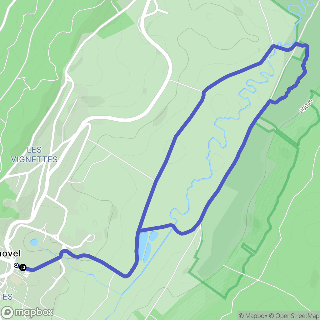Prénovel : carte du parcours de randonnée - France