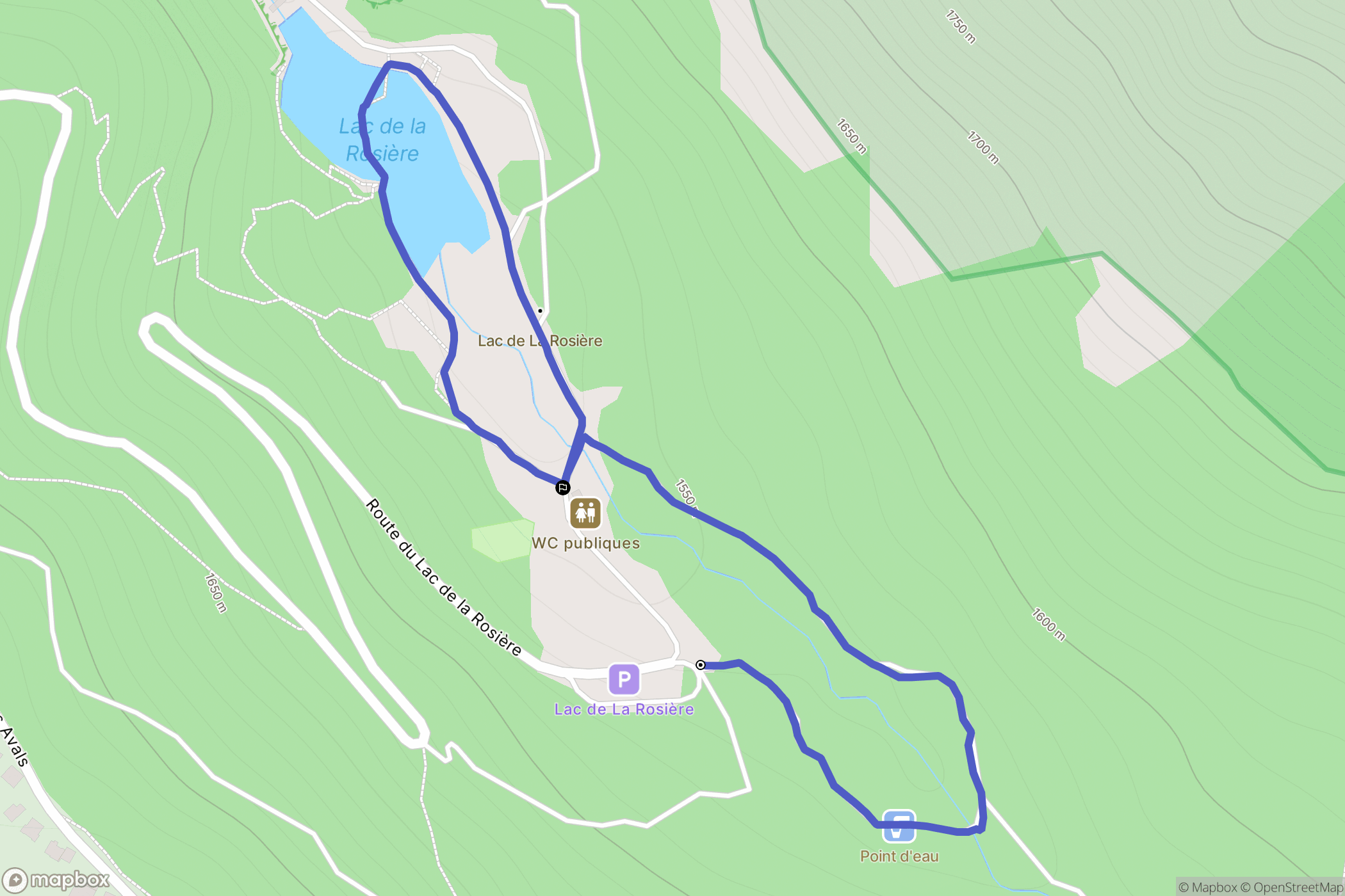 Courchevel : carte du parcours de randonnée - France