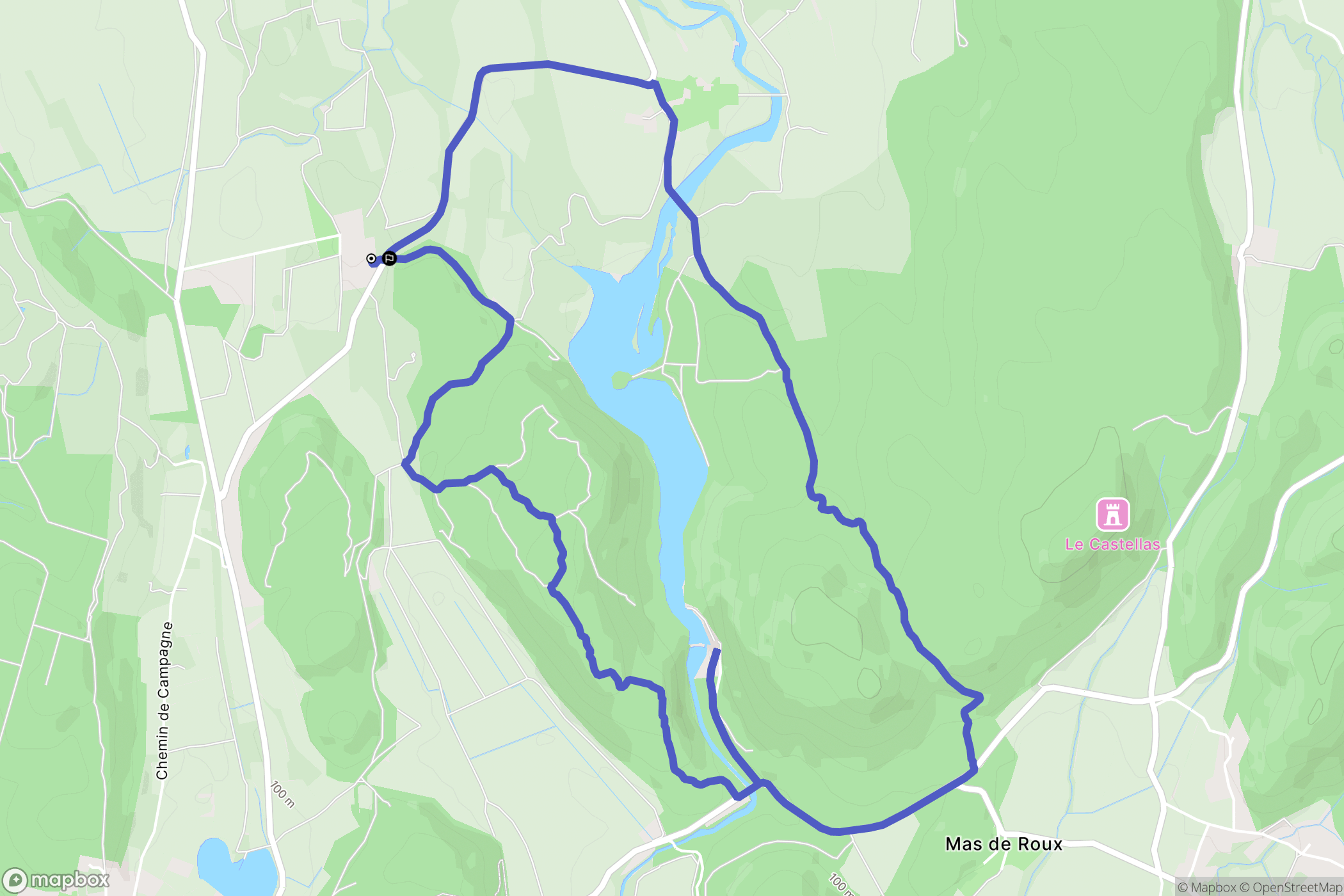 Quissac : carte du parcours de randonnée - France