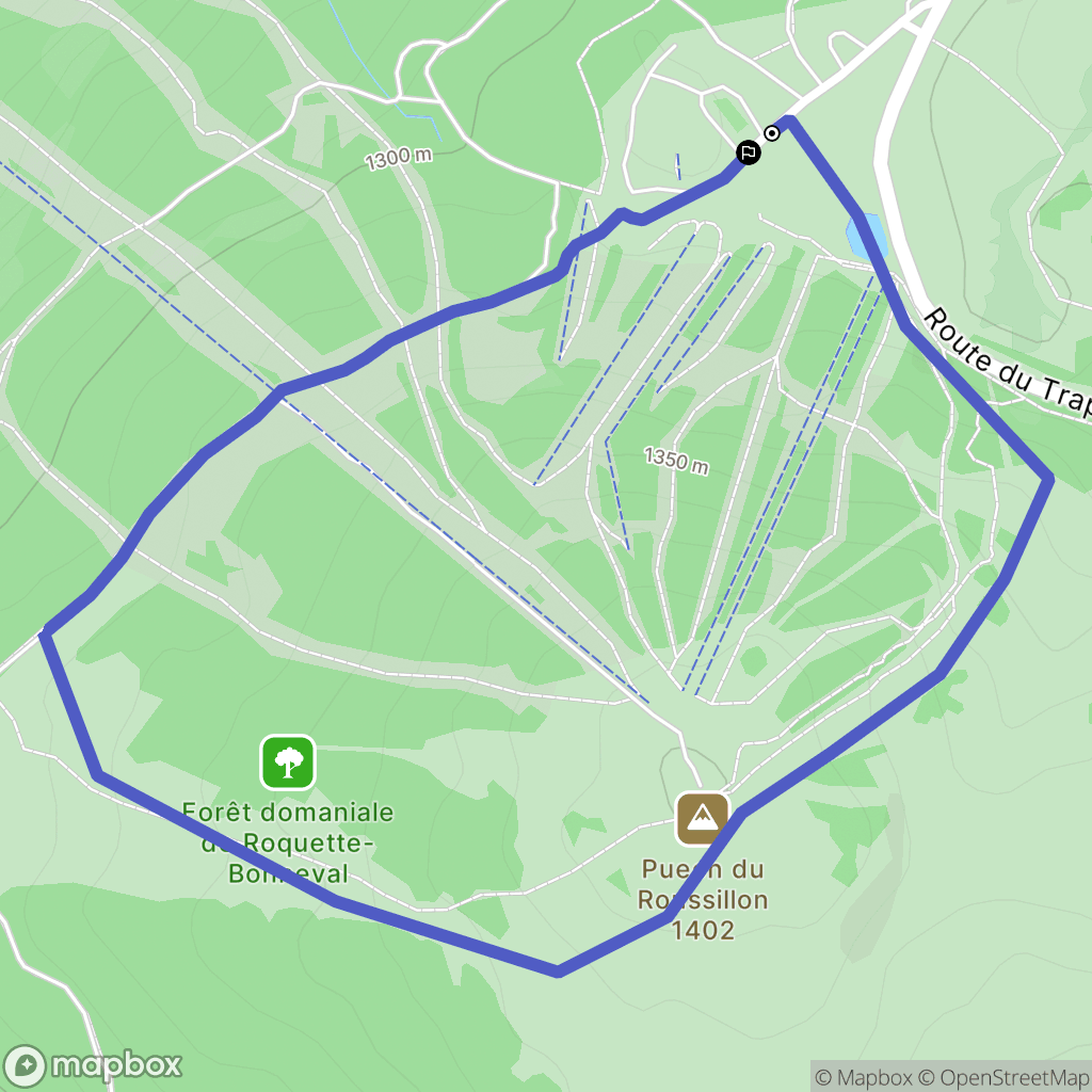 Laguiole : carte du parcours de randonnée - France