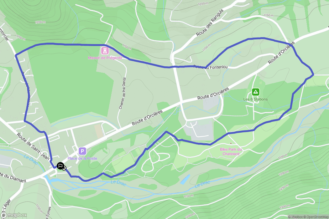 Pont-du-Fossé : carte du parcours de randonnée - France