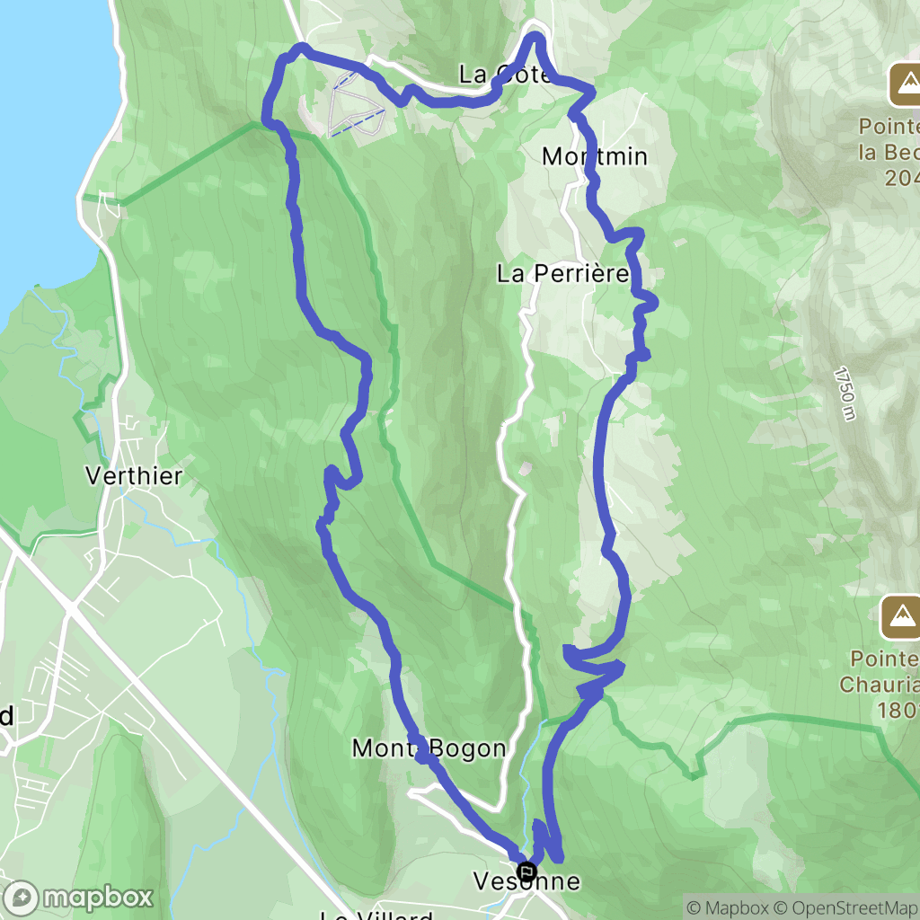 Faverges-Seythenex : carte du parcours de randonnée - France