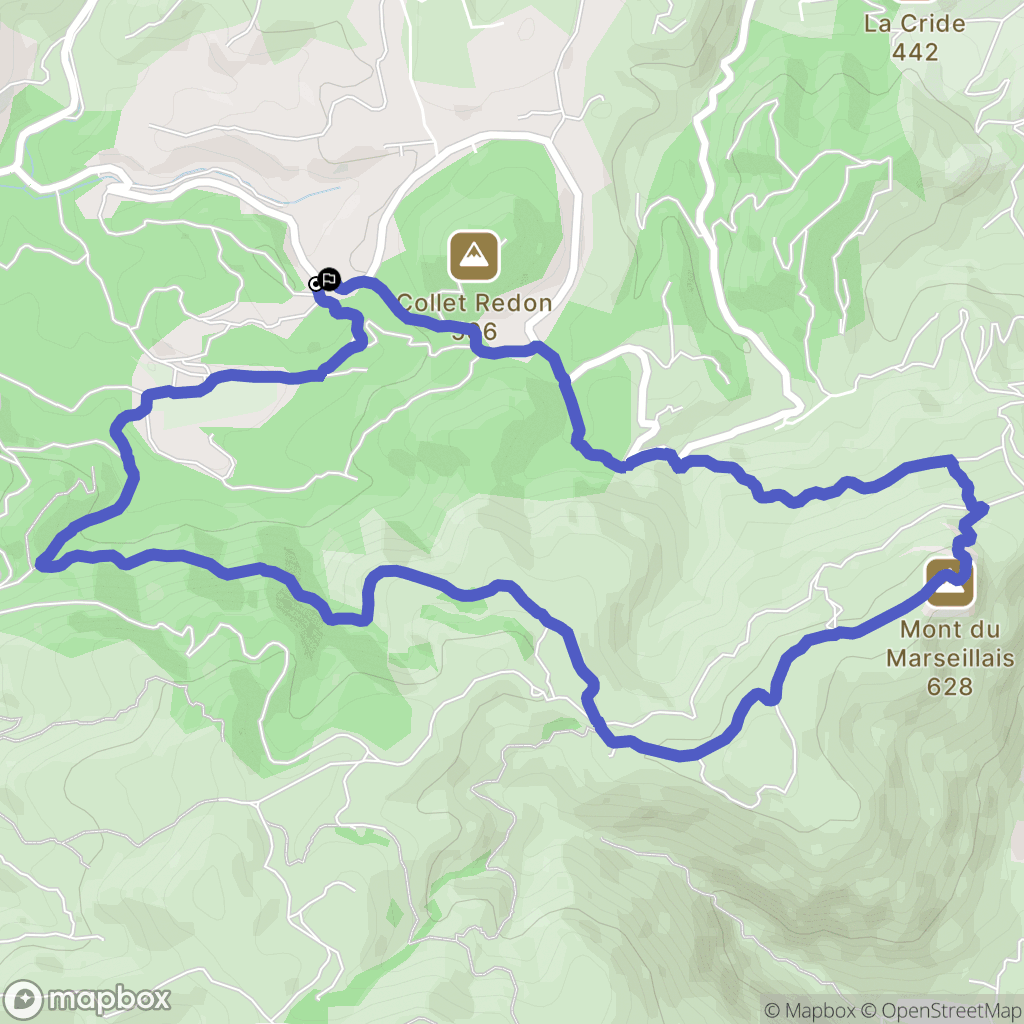 Peypin : carte du parcours de randonnée - France