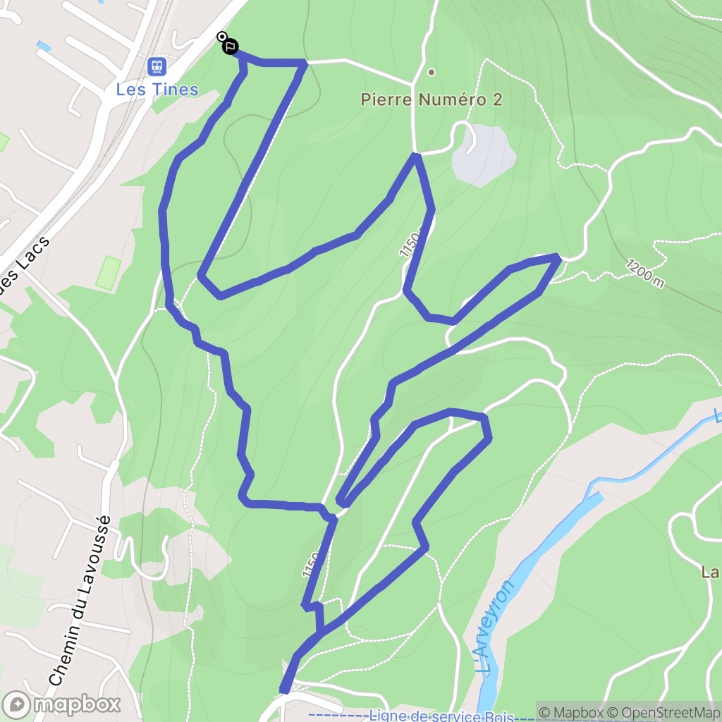 Chamonix : carte du parcours de randonnée - France