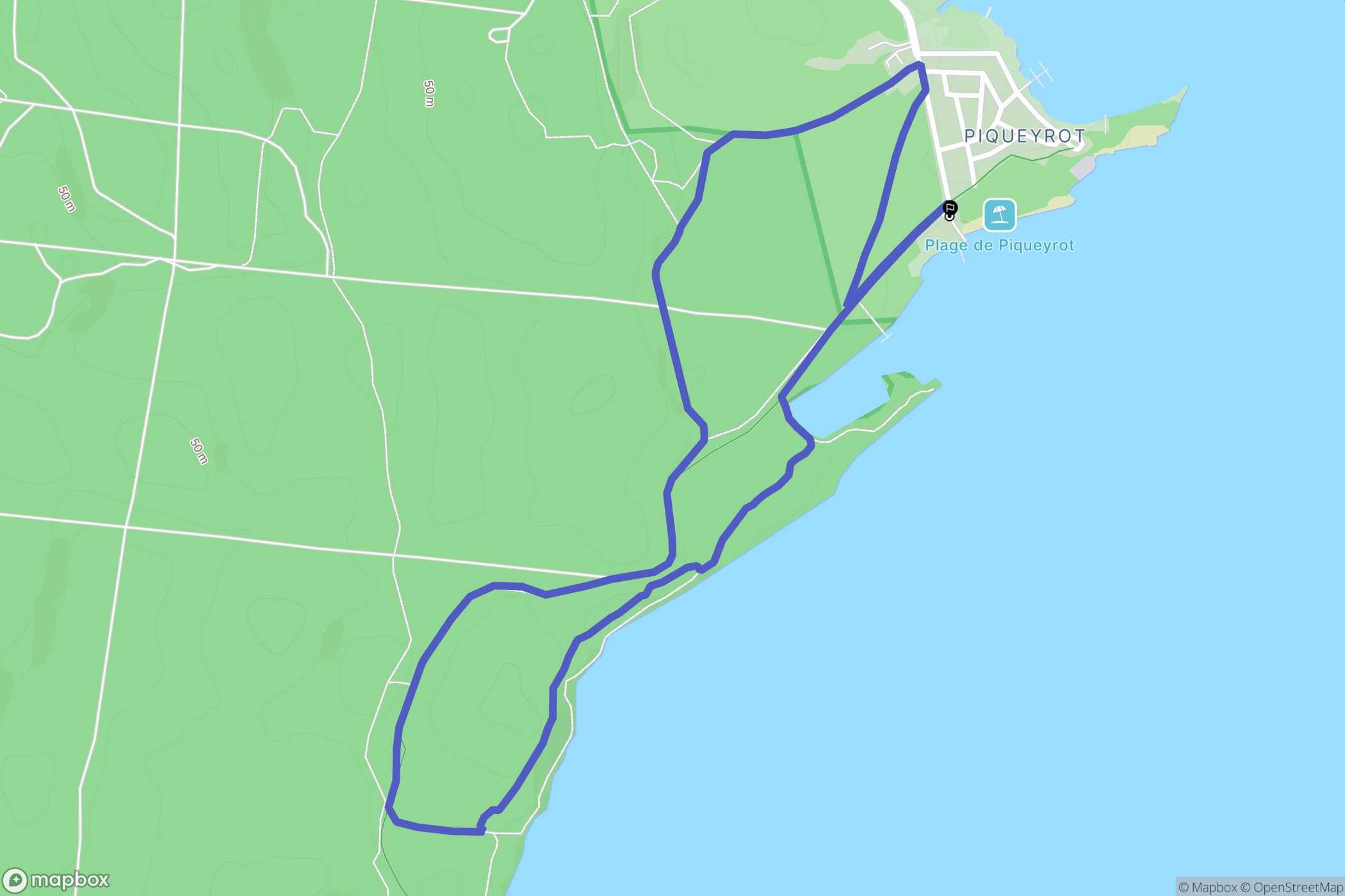 Piqueyrot, Hourtin : carte du parcours de randonnée - France