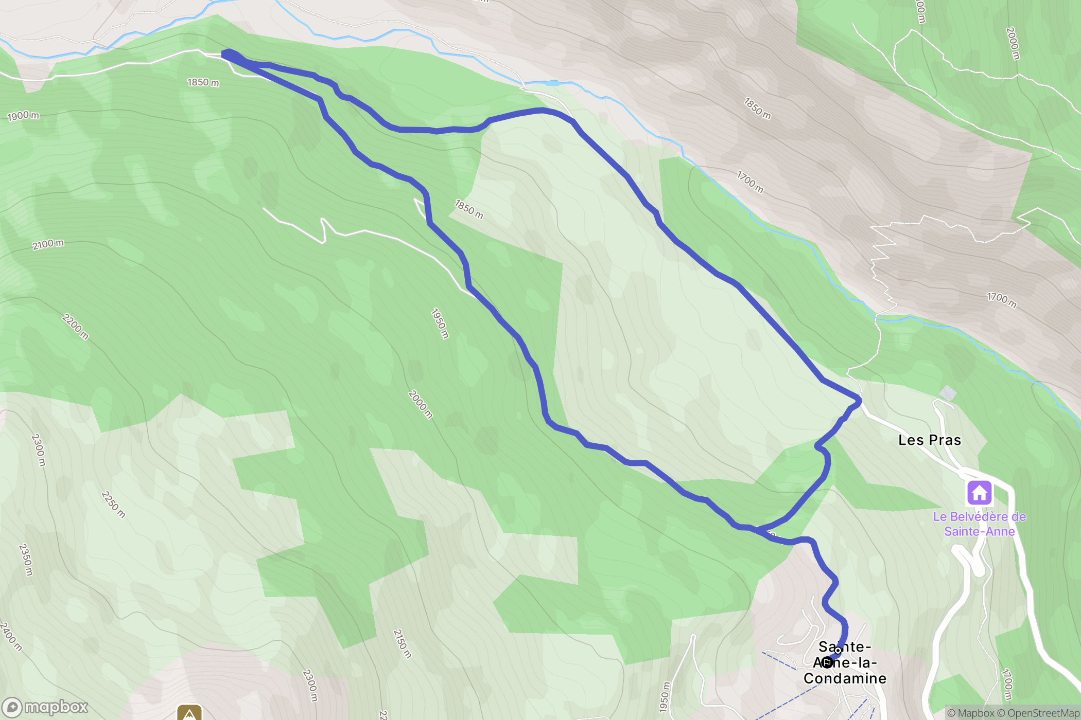Sainte-Anne-la-Condamine : carte du parcours de randonnée - France