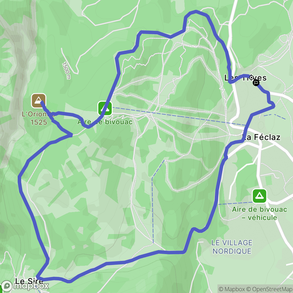 Les Déserts (La Féclaz) : carte du parcours de randonnée - France