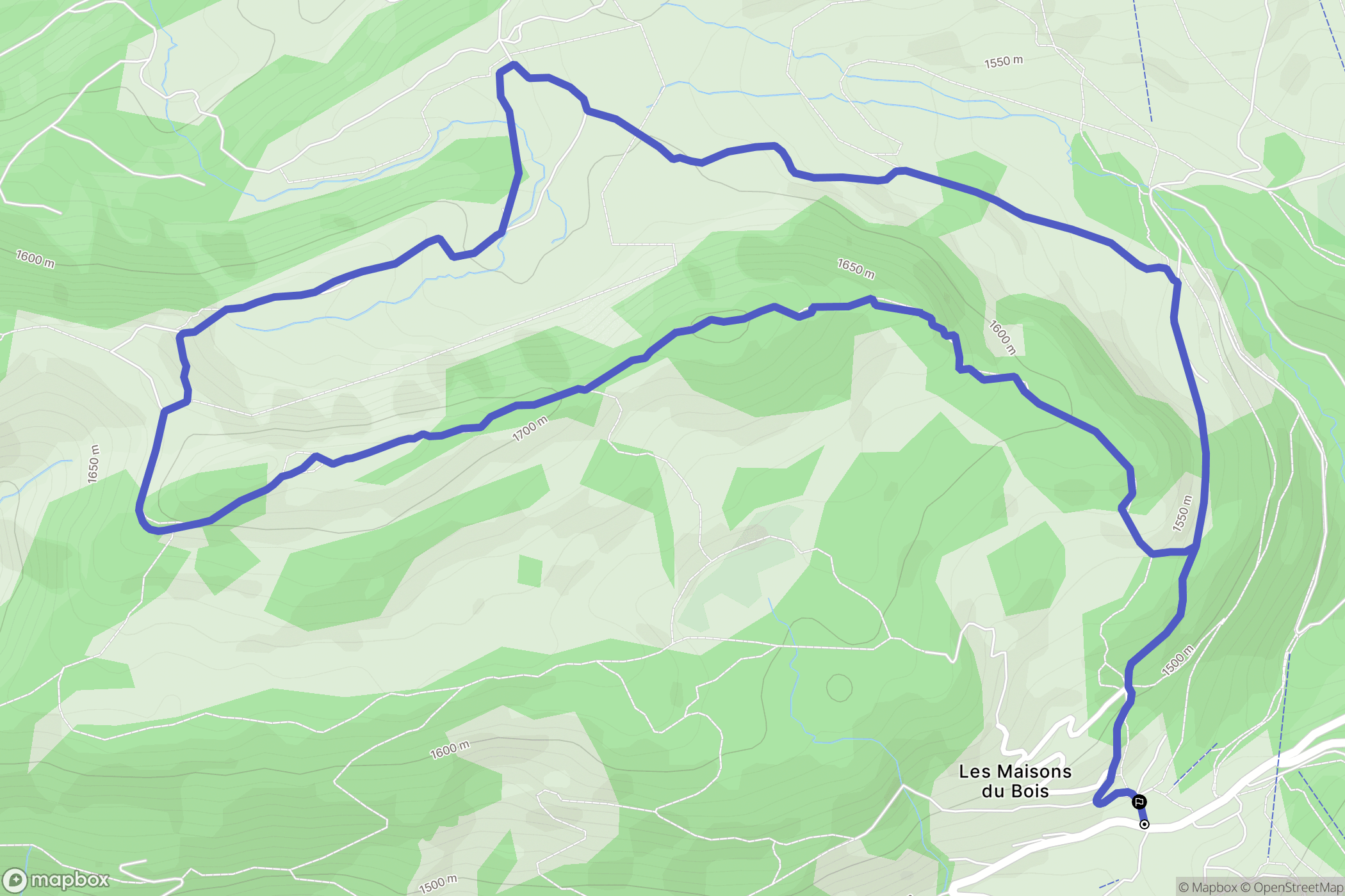 La Clusaz : carte du parcours de randonnée - France