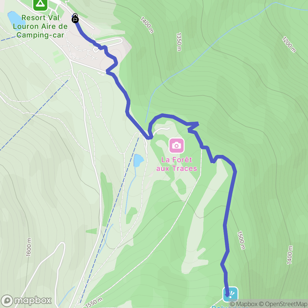Val Louron : carte du parcours de randonnée - France
