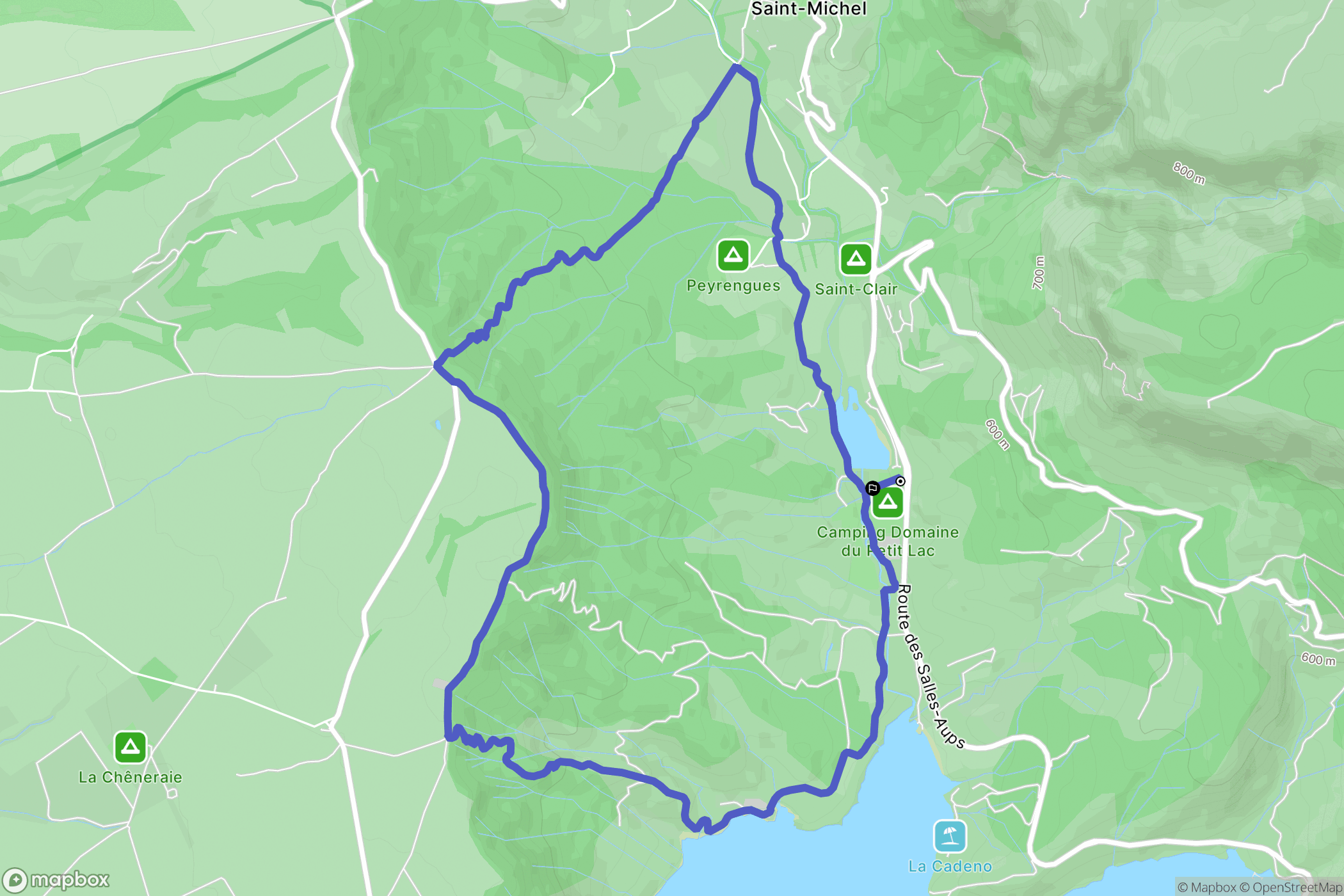 Moustier-Sainte-Marie : carte du parcours de randonnée - France