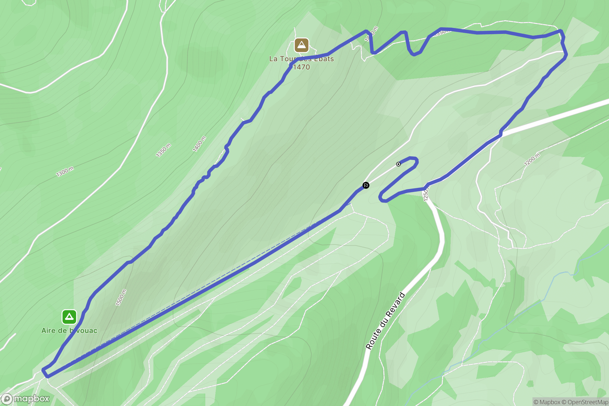 Le Revard : carte du parcours de randonnée - France