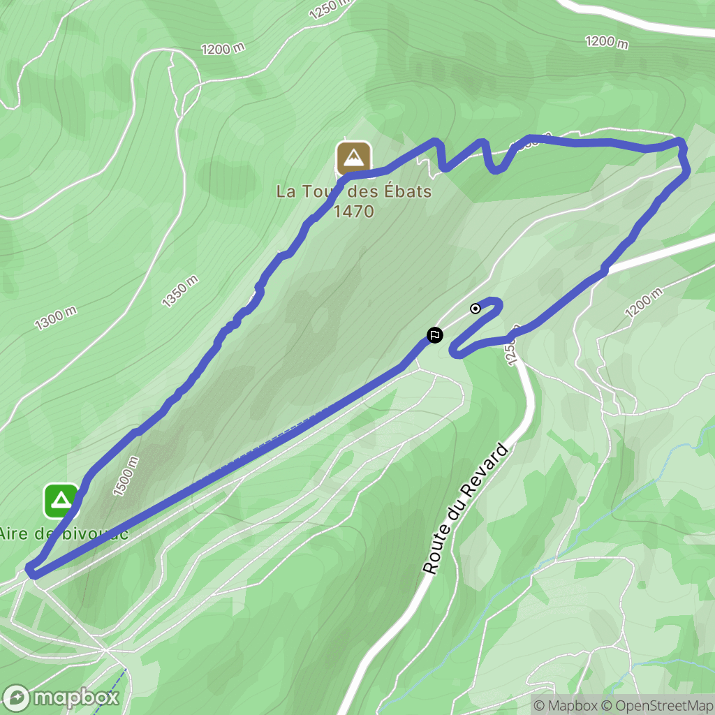 Le Revard : carte du parcours de randonnée - France