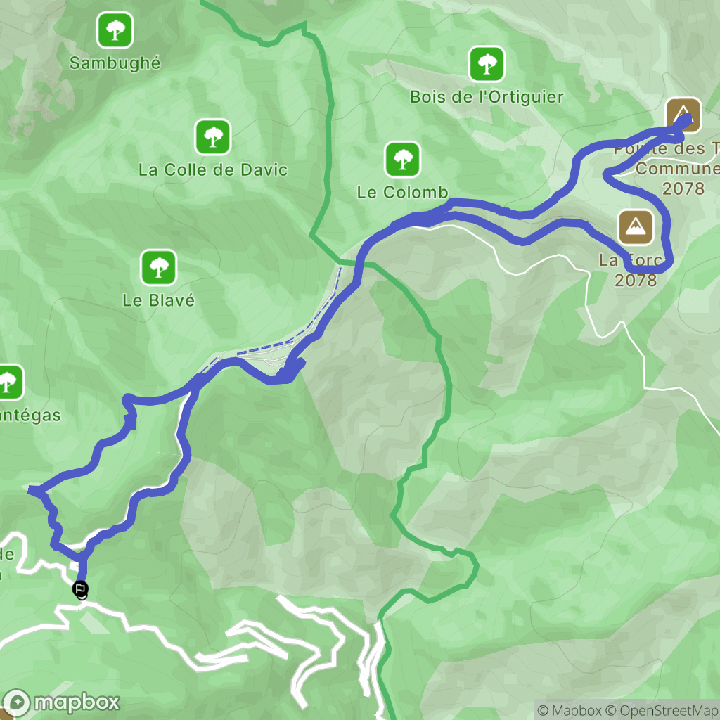 Station-Turini-Camp-d'Argent: routekaart voor buitenactiviteiten - France