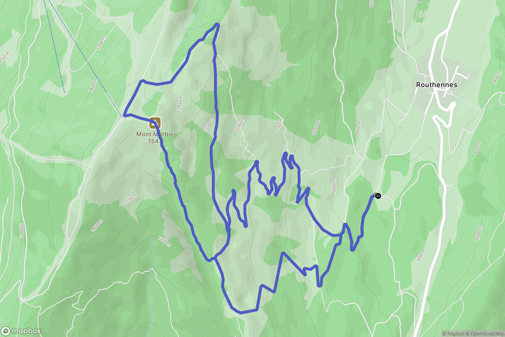 Routhennes : carte du parcours de randonnée - France