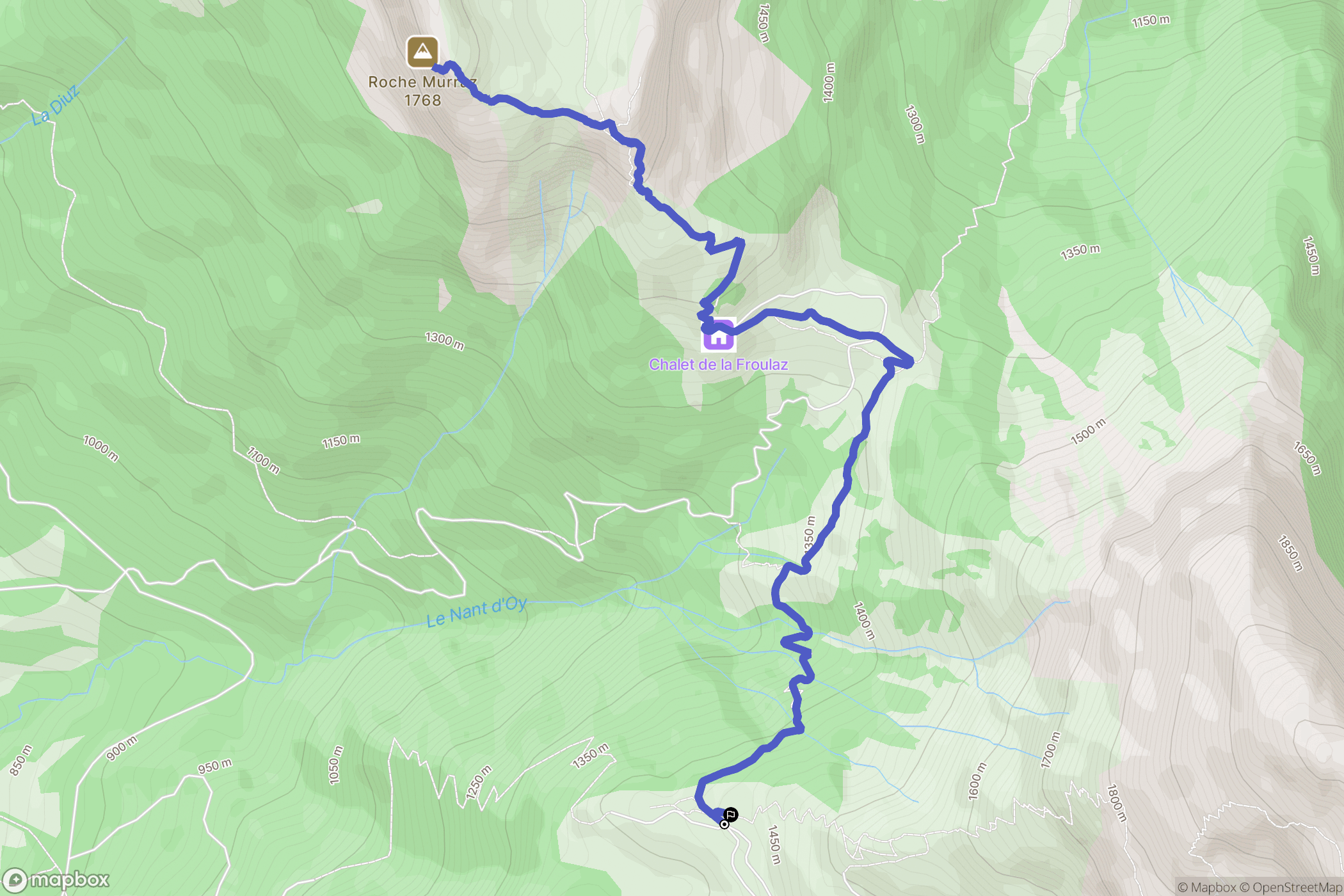 Talloires : carte du parcours de randonnée - France