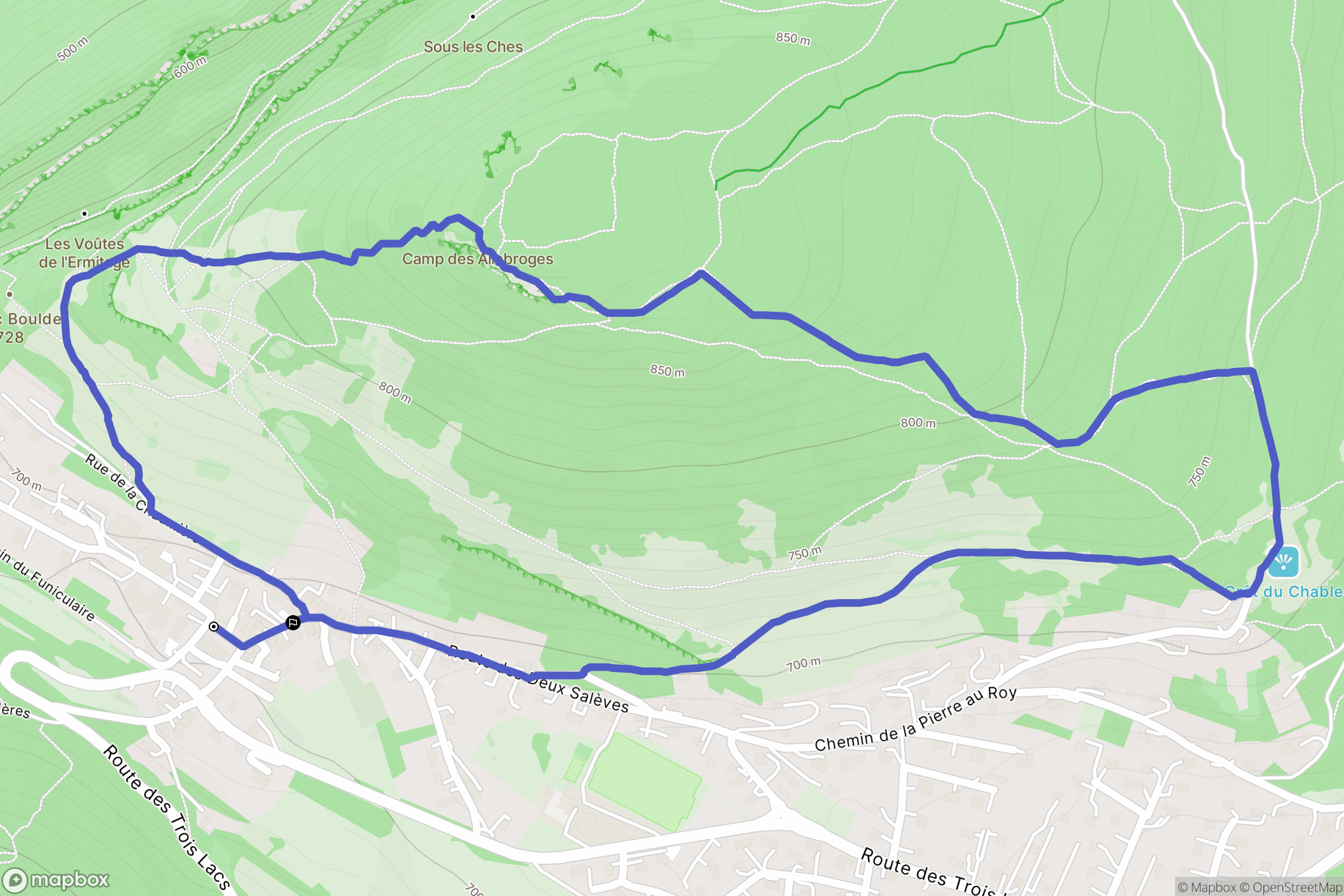 Monnetier : carte du parcours de randonnée - France