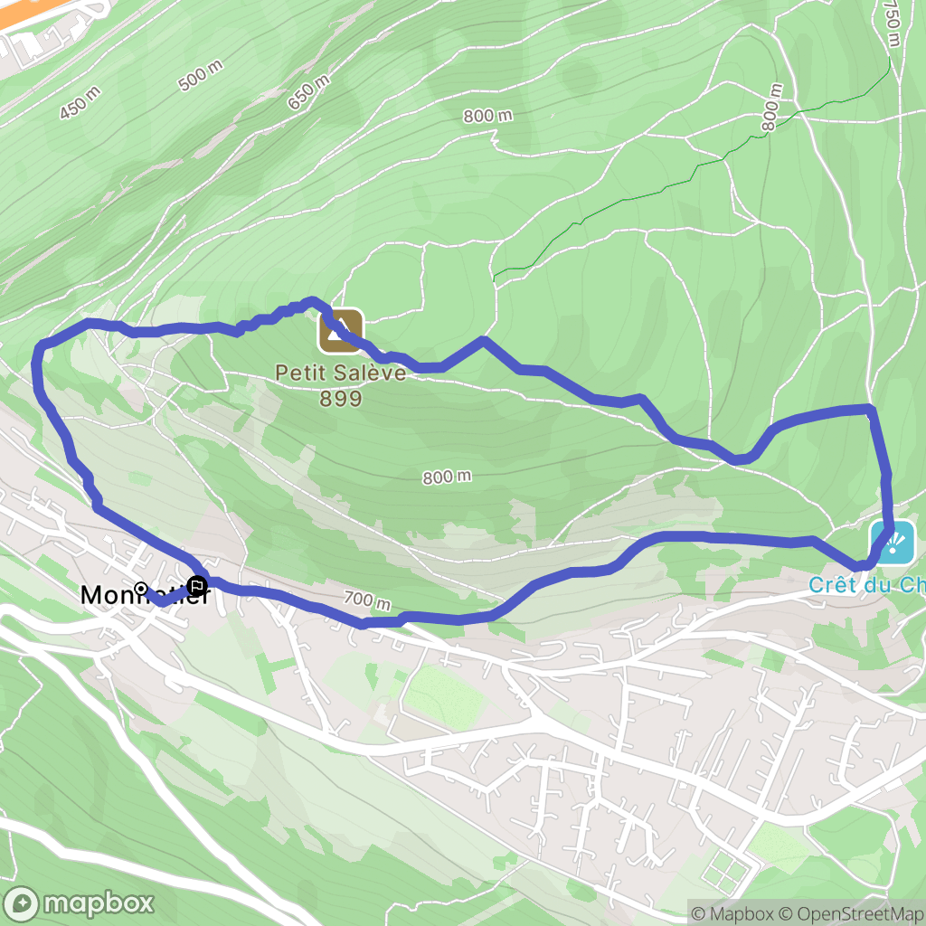 Monnetier : carte du parcours de randonnée - France