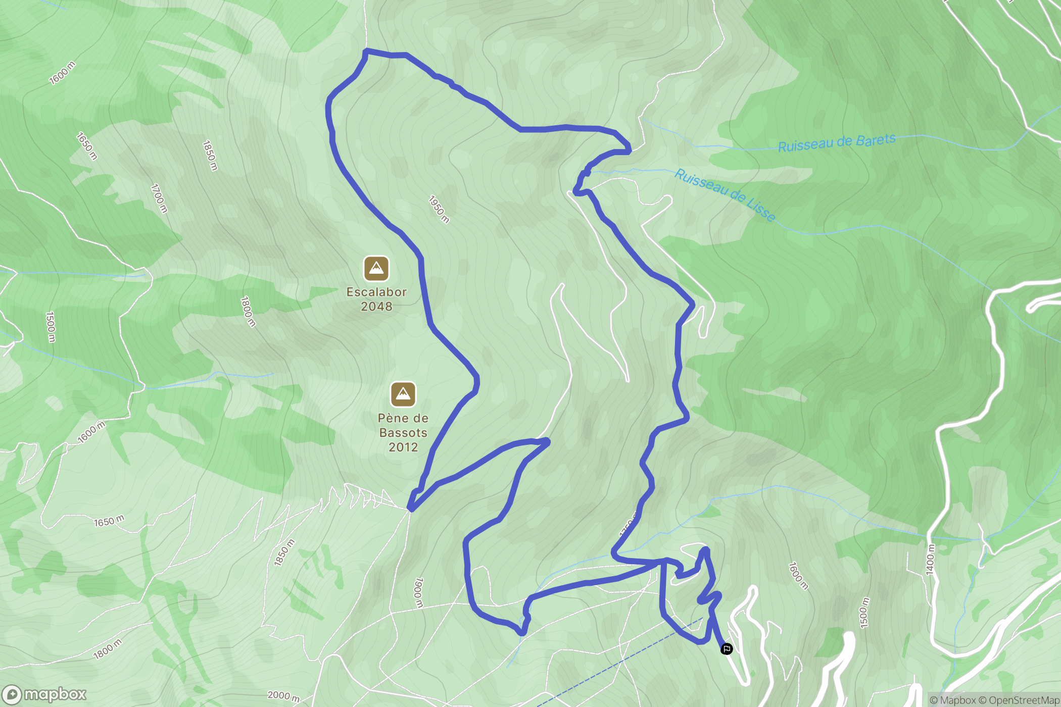 Luz -st-sauveur : carte du parcours de randonnée - France