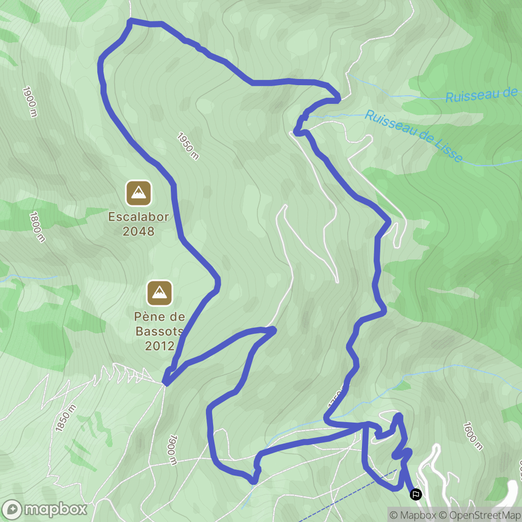 Luz -st-sauveur : carte du parcours de randonnée - France