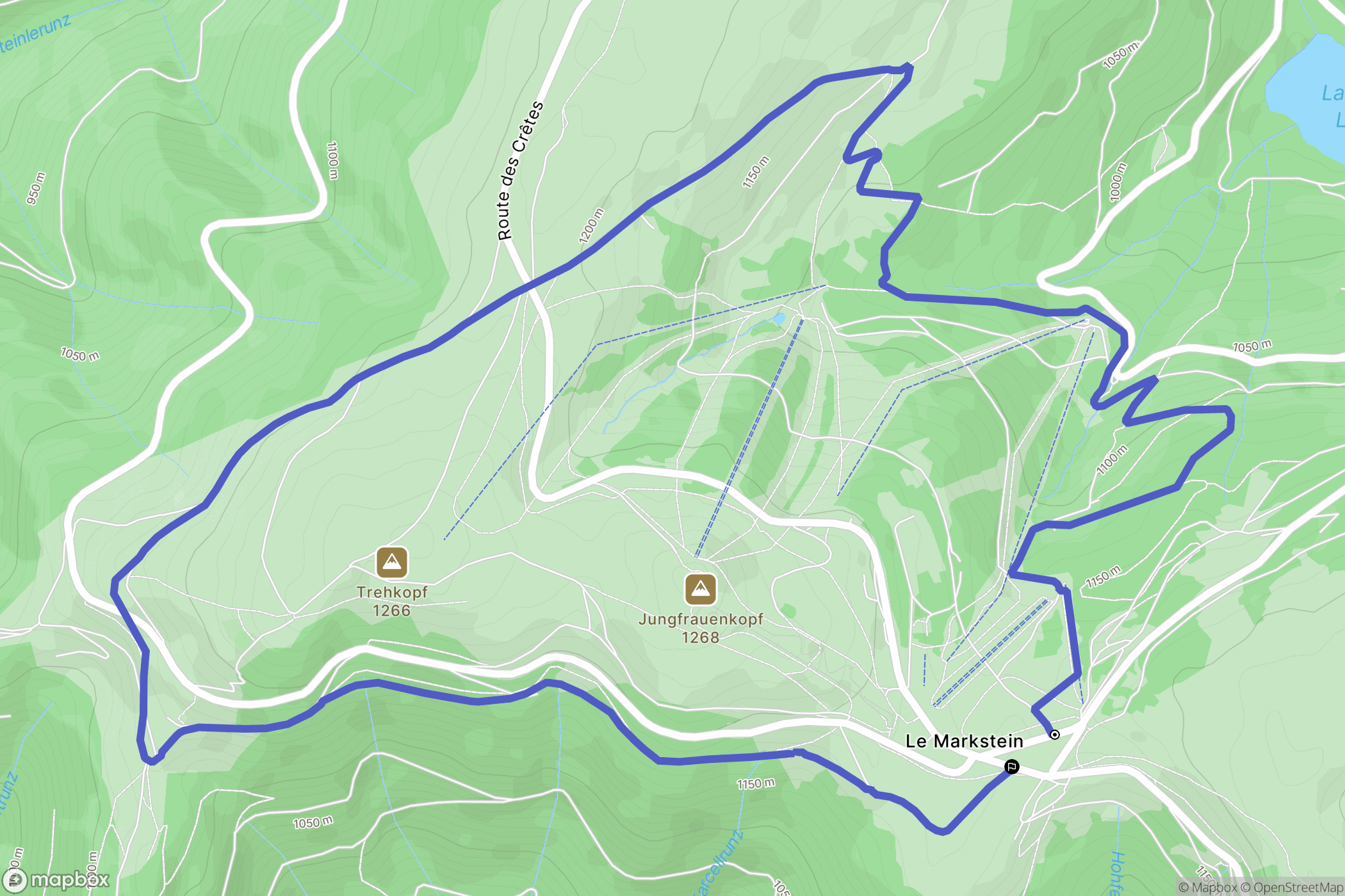 Oderen : carte du parcours de randonnée - France