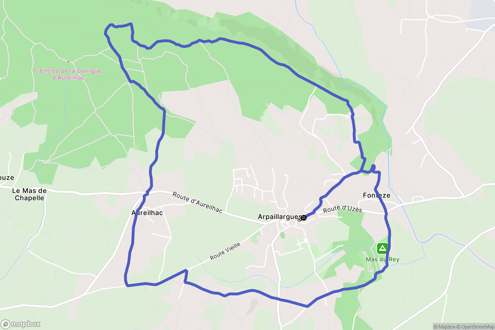 Arpaillargues : carte du parcours de randonnée - France