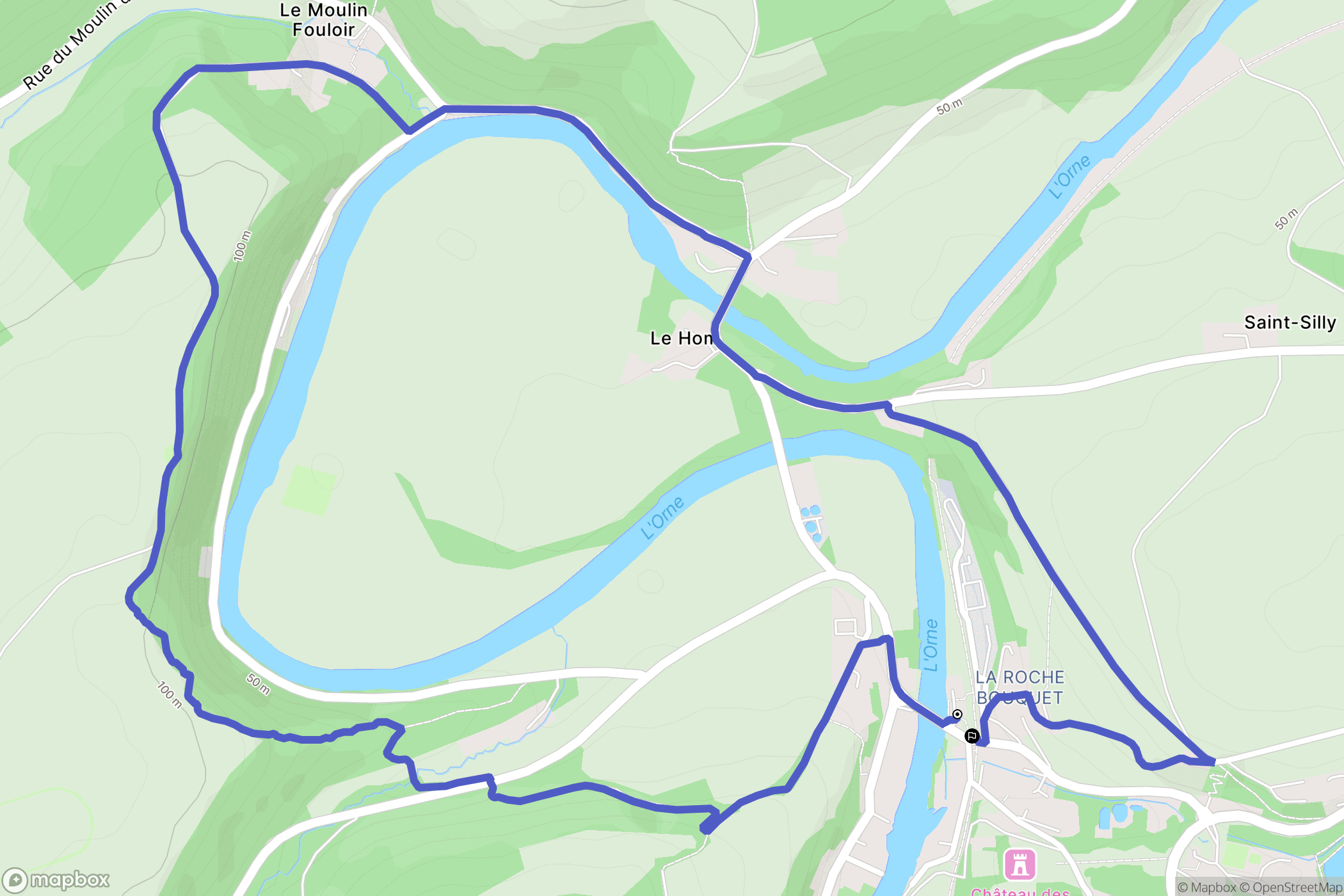 Thury-Harcourt : carte du parcours de randonnée - France