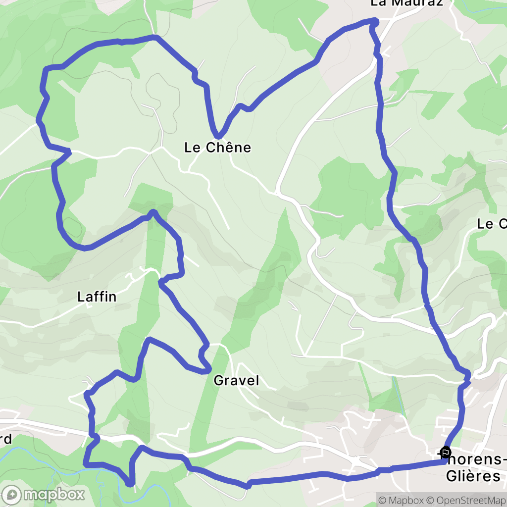 Fillières (Thorens-Glières) : carte du parcours de randonnée - France