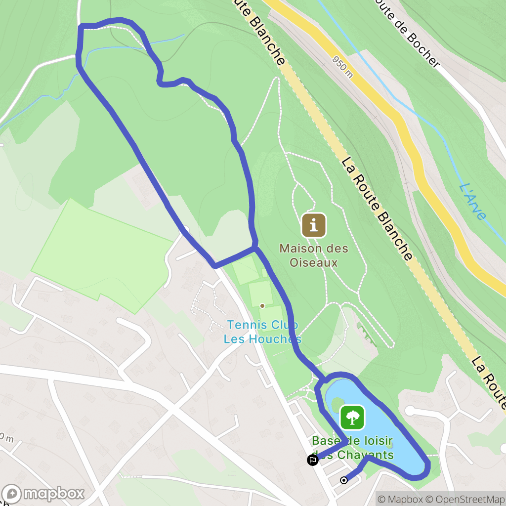 Les Houches : carte du parcours de randonnée - France