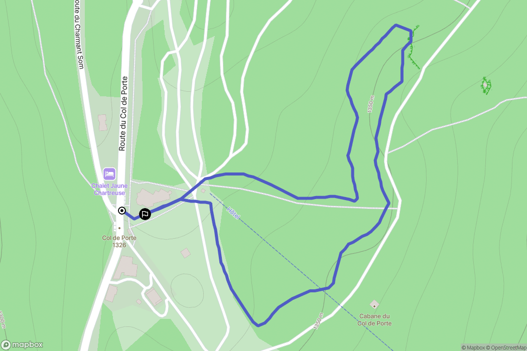 Col de Porte,Sarcenas : carte du parcours de randonnée - France