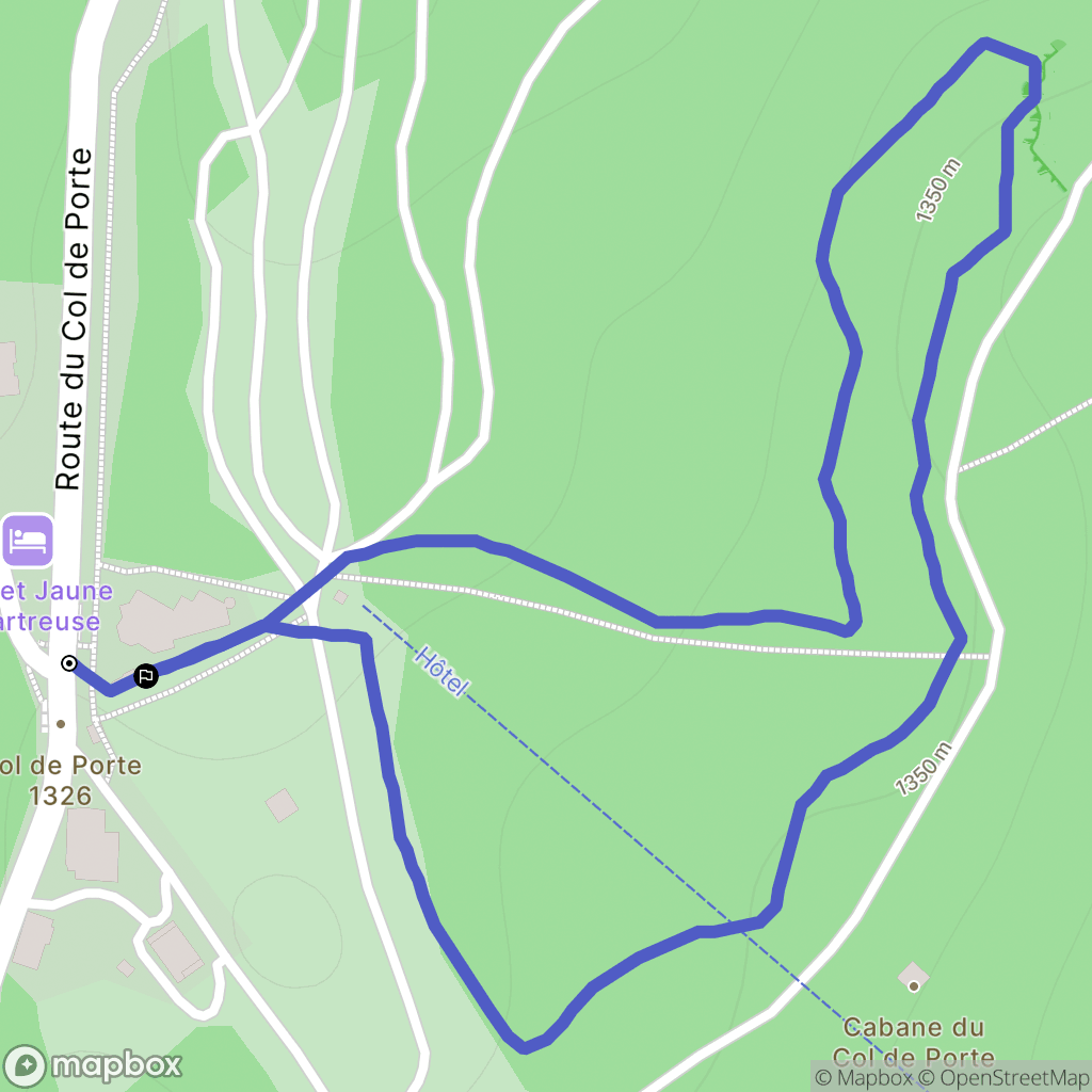 Col de Porte,Sarcenas : carte du parcours de randonnée - France