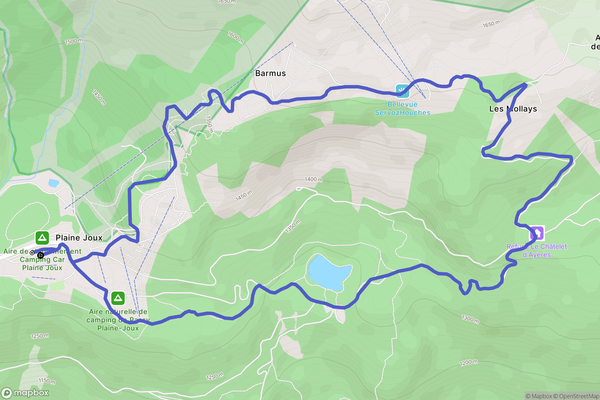 Passy-Plaine-Joux : carte du parcours de randonnée - France
